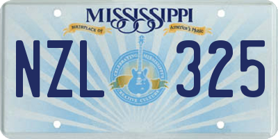 MS license plate NZL325