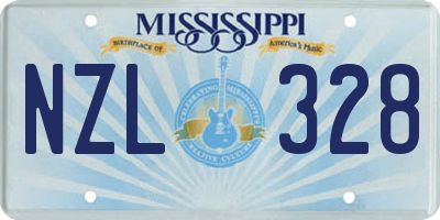 MS license plate NZL328