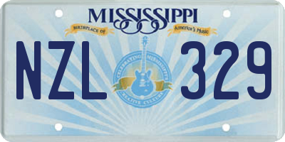 MS license plate NZL329