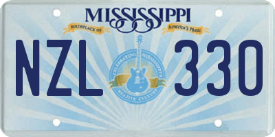 MS license plate NZL330