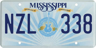 MS license plate NZL338