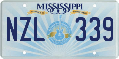 MS license plate NZL339