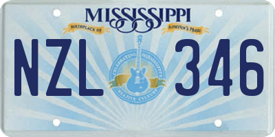 MS license plate NZL346