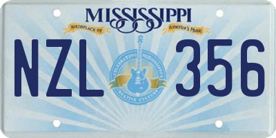 MS license plate NZL356