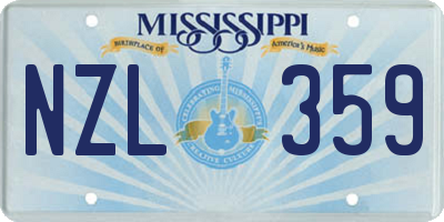 MS license plate NZL359