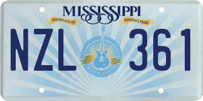 MS license plate NZL361