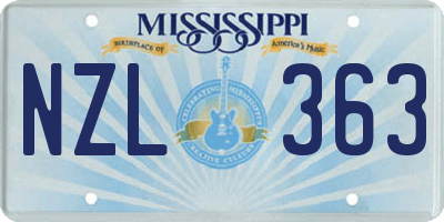 MS license plate NZL363