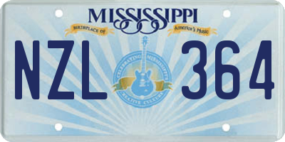 MS license plate NZL364