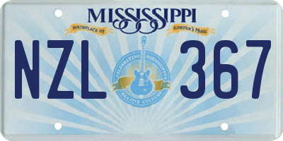 MS license plate NZL367