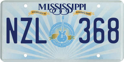 MS license plate NZL368