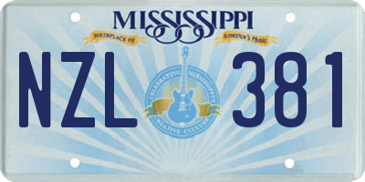 MS license plate NZL381