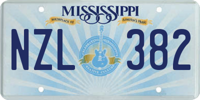 MS license plate NZL382