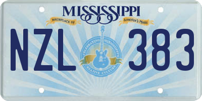 MS license plate NZL383