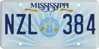 MS license plate NZL384