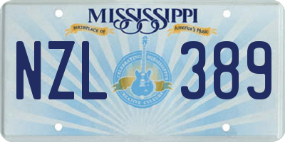 MS license plate NZL389