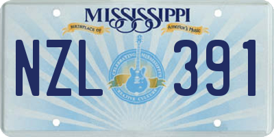 MS license plate NZL391