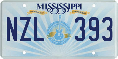 MS license plate NZL393