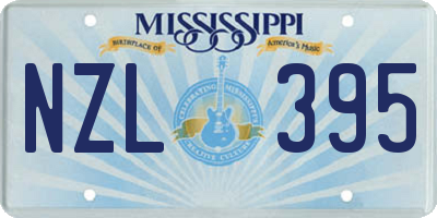 MS license plate NZL395