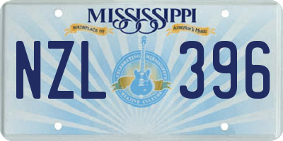 MS license plate NZL396