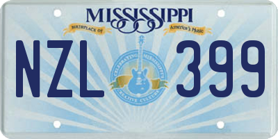MS license plate NZL399