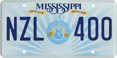 MS license plate NZL400