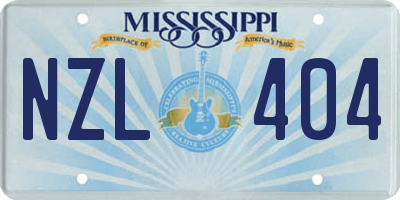 MS license plate NZL404