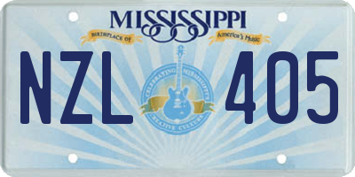 MS license plate NZL405