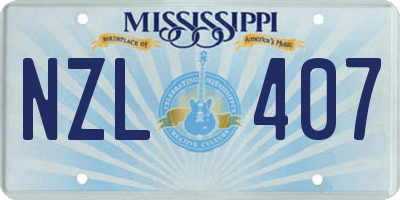MS license plate NZL407