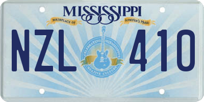 MS license plate NZL410