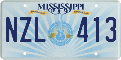 MS license plate NZL413