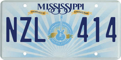 MS license plate NZL414