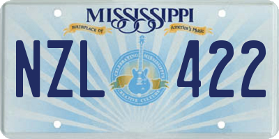 MS license plate NZL422