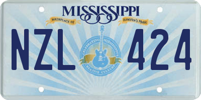 MS license plate NZL424