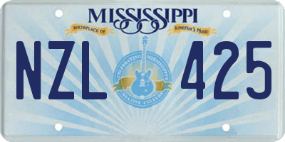 MS license plate NZL425