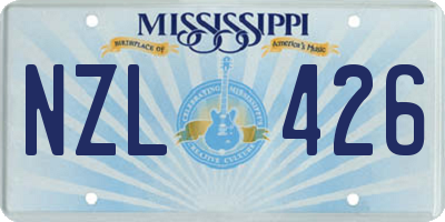 MS license plate NZL426