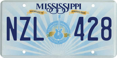 MS license plate NZL428
