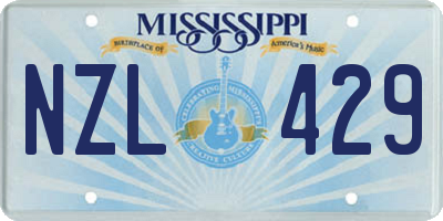 MS license plate NZL429