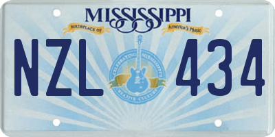 MS license plate NZL434