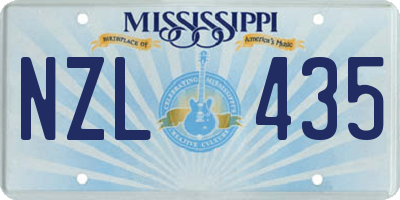 MS license plate NZL435