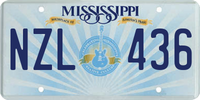 MS license plate NZL436