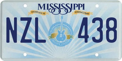 MS license plate NZL438