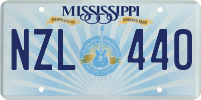 MS license plate NZL440