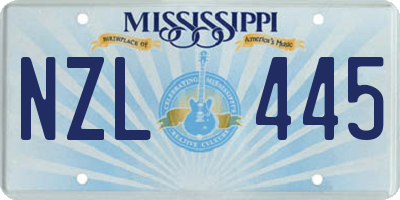 MS license plate NZL445