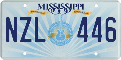 MS license plate NZL446