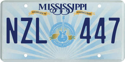 MS license plate NZL447