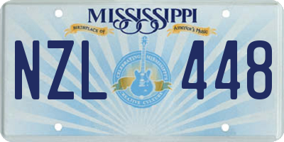 MS license plate NZL448