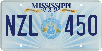 MS license plate NZL450