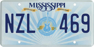 MS license plate NZL469