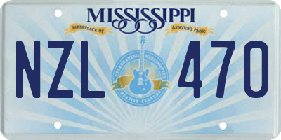 MS license plate NZL470