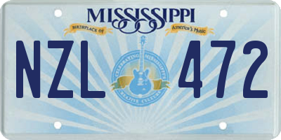 MS license plate NZL472